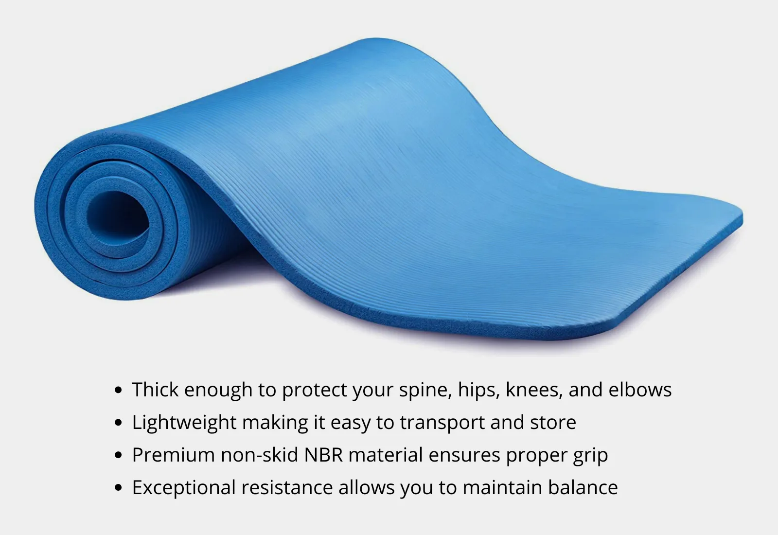 0.3" Thick Yoga and Pilates Exercise Mat with Carrying Strap