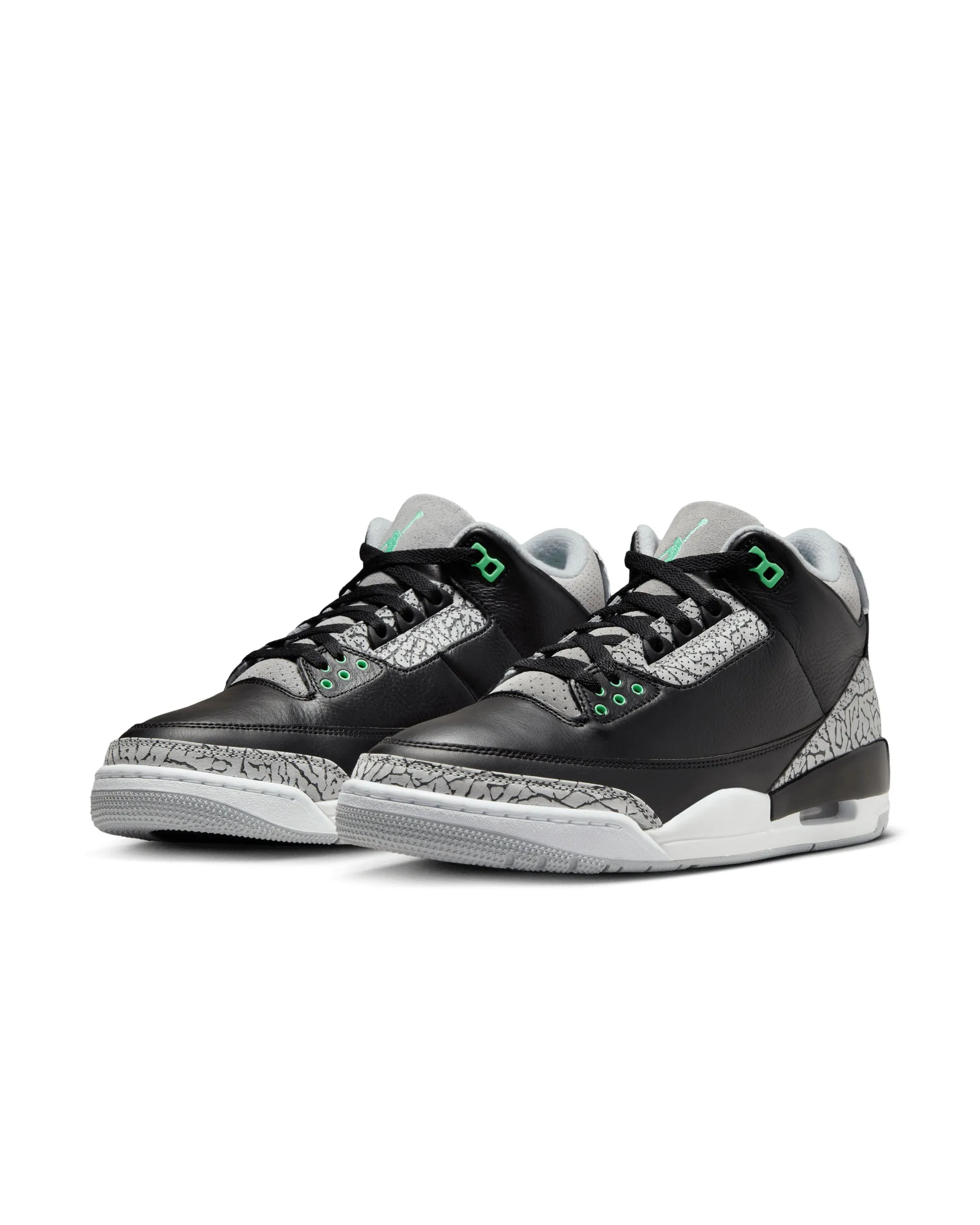 Air Jordan 3 Retro - Black / Green Glow / Wolf Grey