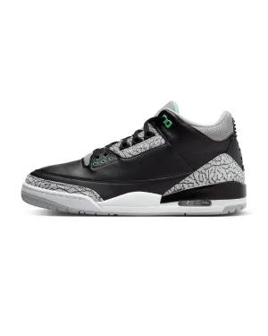 Air Jordan 3 Retro - Black / Green Glow / Wolf Grey