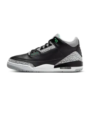 Air Jordan 3 Retro - Black / Wolf Grey / White / Green Glow