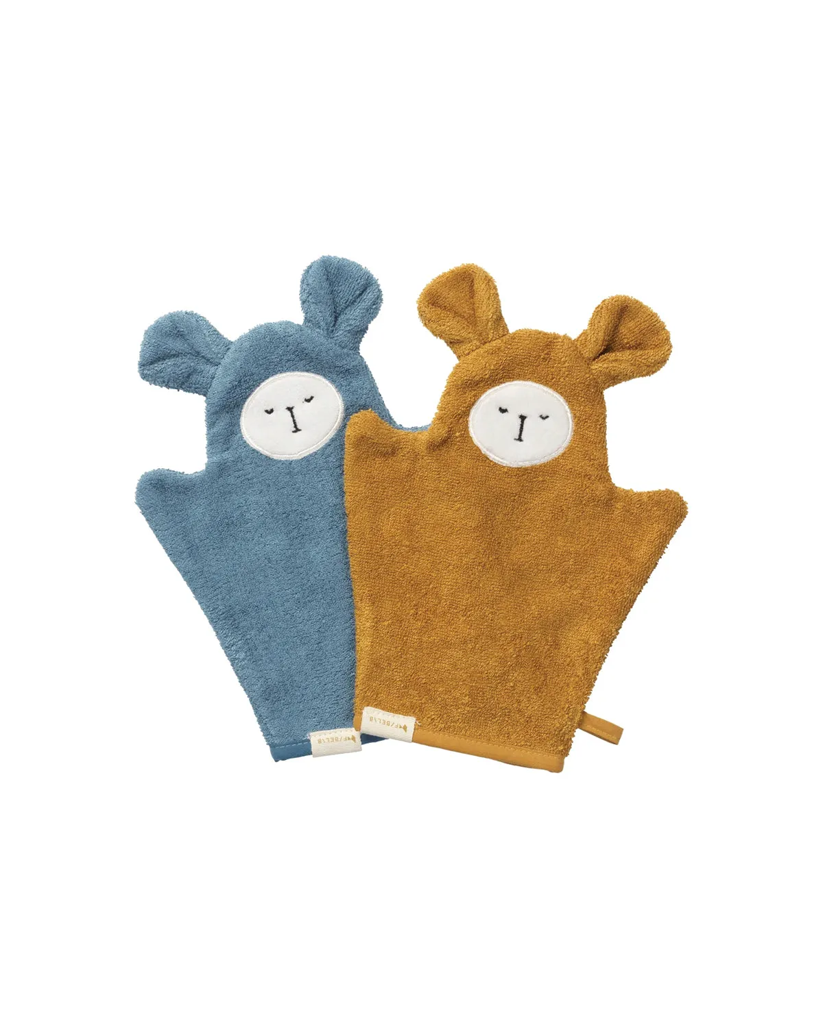 Bath Mitts - Bear - 2 pack - Blue Spruce Mix <br> Fabelab