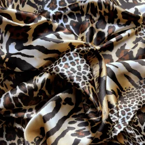 Brown, Beige, Black and Gold Cheetah, Leopard print  Satin Pillowcases, Healthy Hair, Smooth Skin.