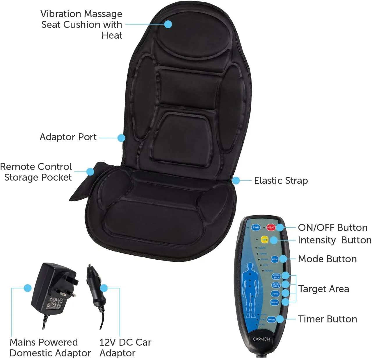 CARMEN VIBRATION MASSAGE SEAT CUSHION