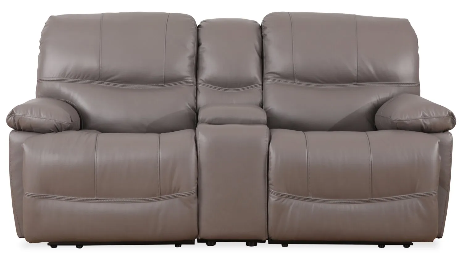 Darlington Genuine Leather Power Reclining Loveseat - Grey