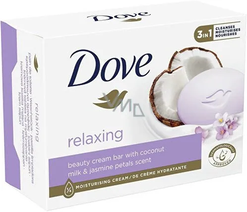 Dove "Relaxing" Moisturizing Beauty Cream Bar Soap With Coconut Milk & Jasmine Petals 90g