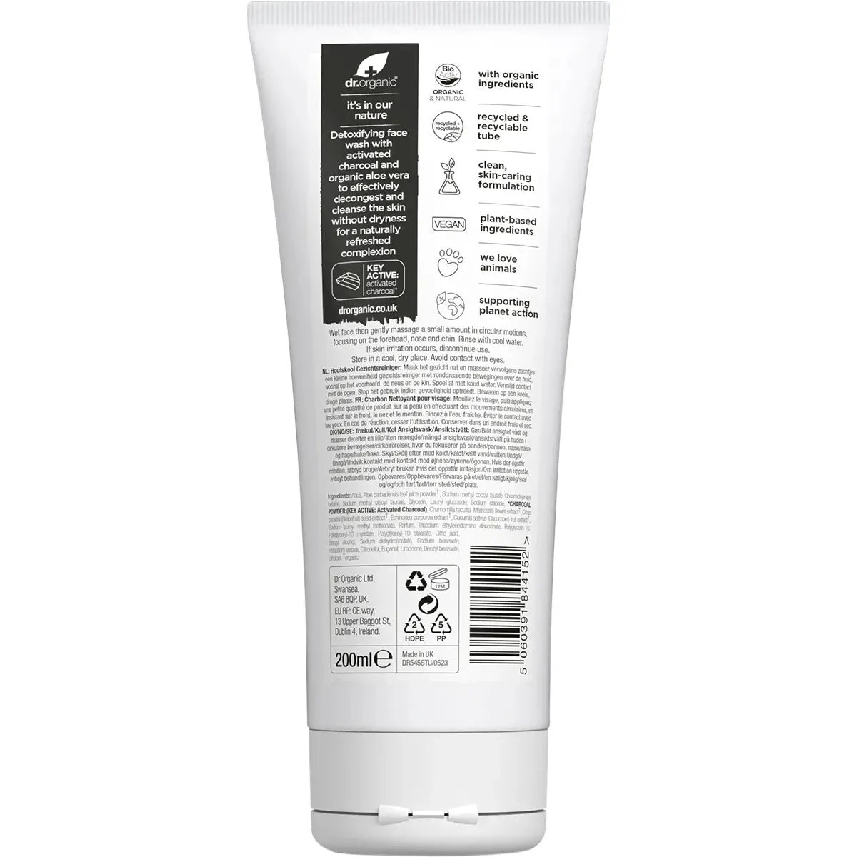 Dr Organic Face Wash Activated Charcoal