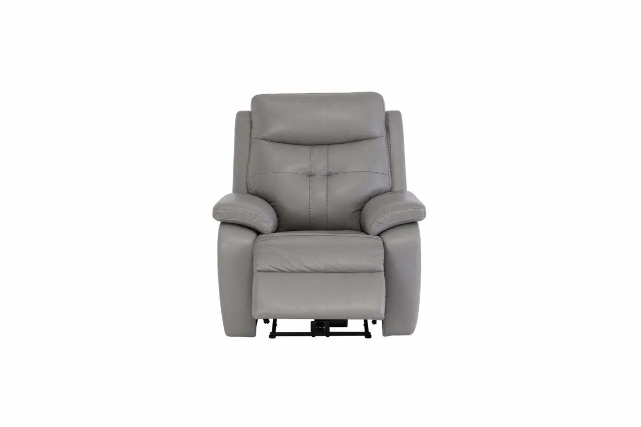 DUBLIN LEATHER ELECTRIC RECLINER - GREY