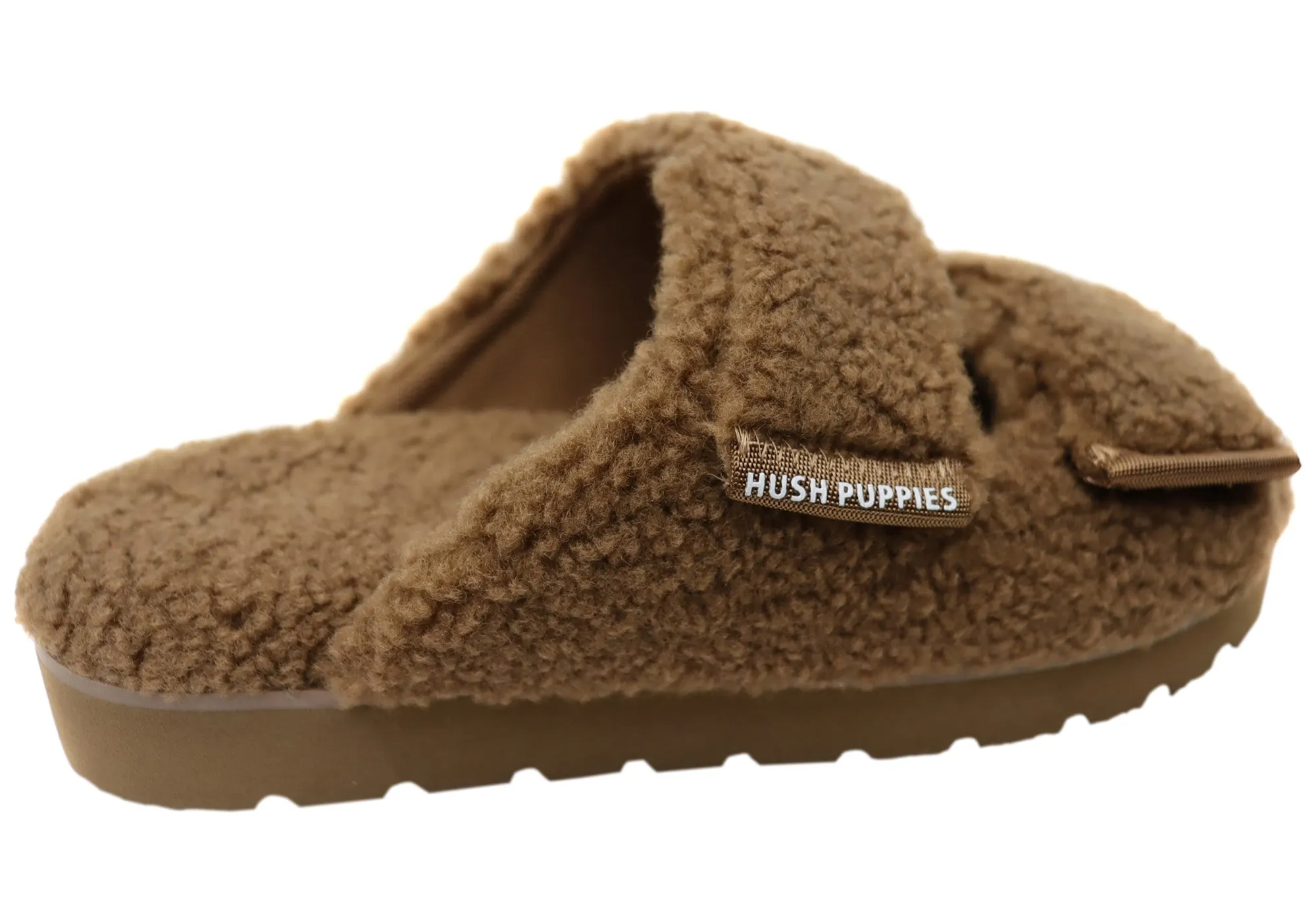 Hush Puppies Fluffy Womens Comfortable Open Toe Slippers