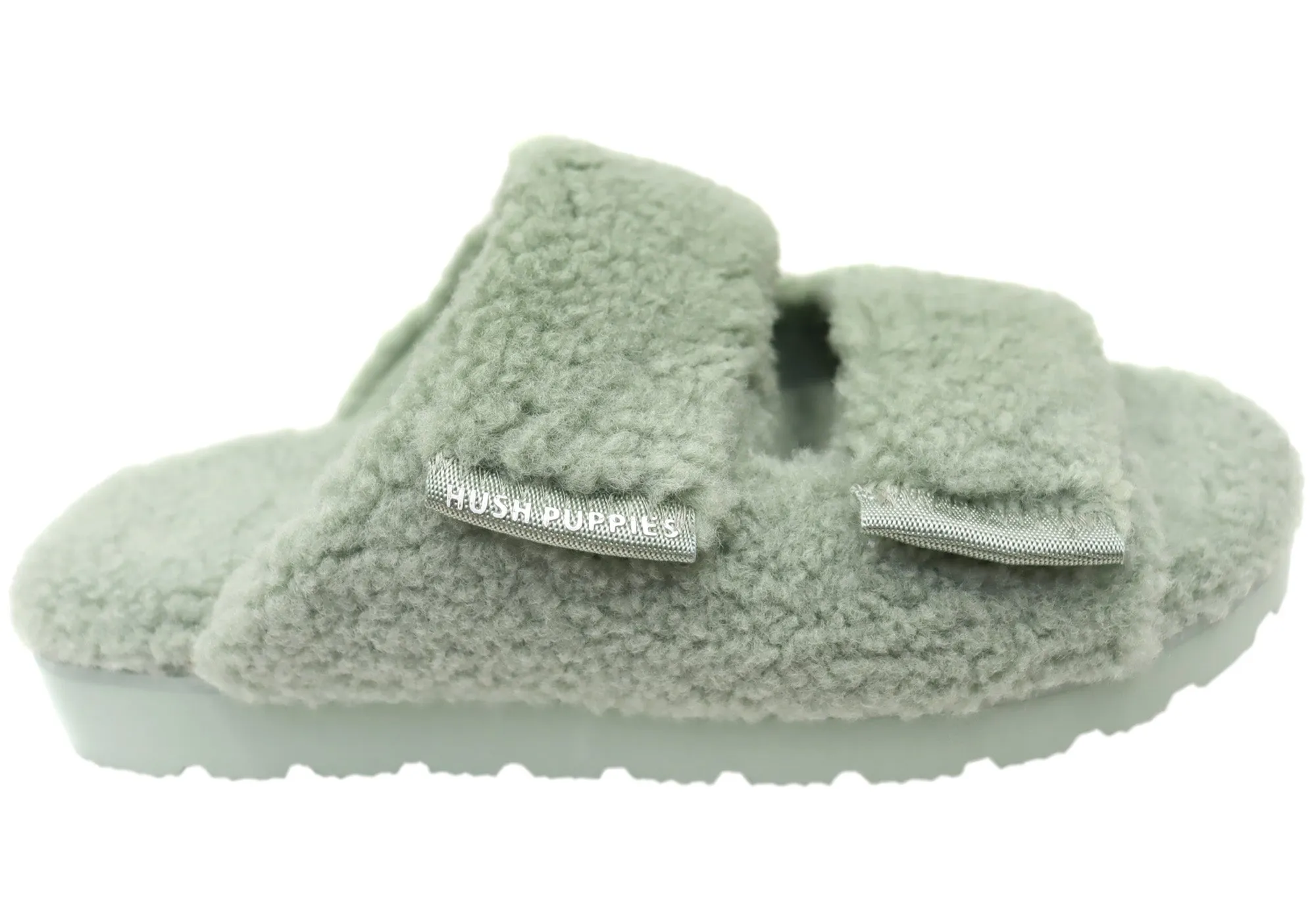 Hush Puppies Fluffy Womens Comfortable Open Toe Slippers