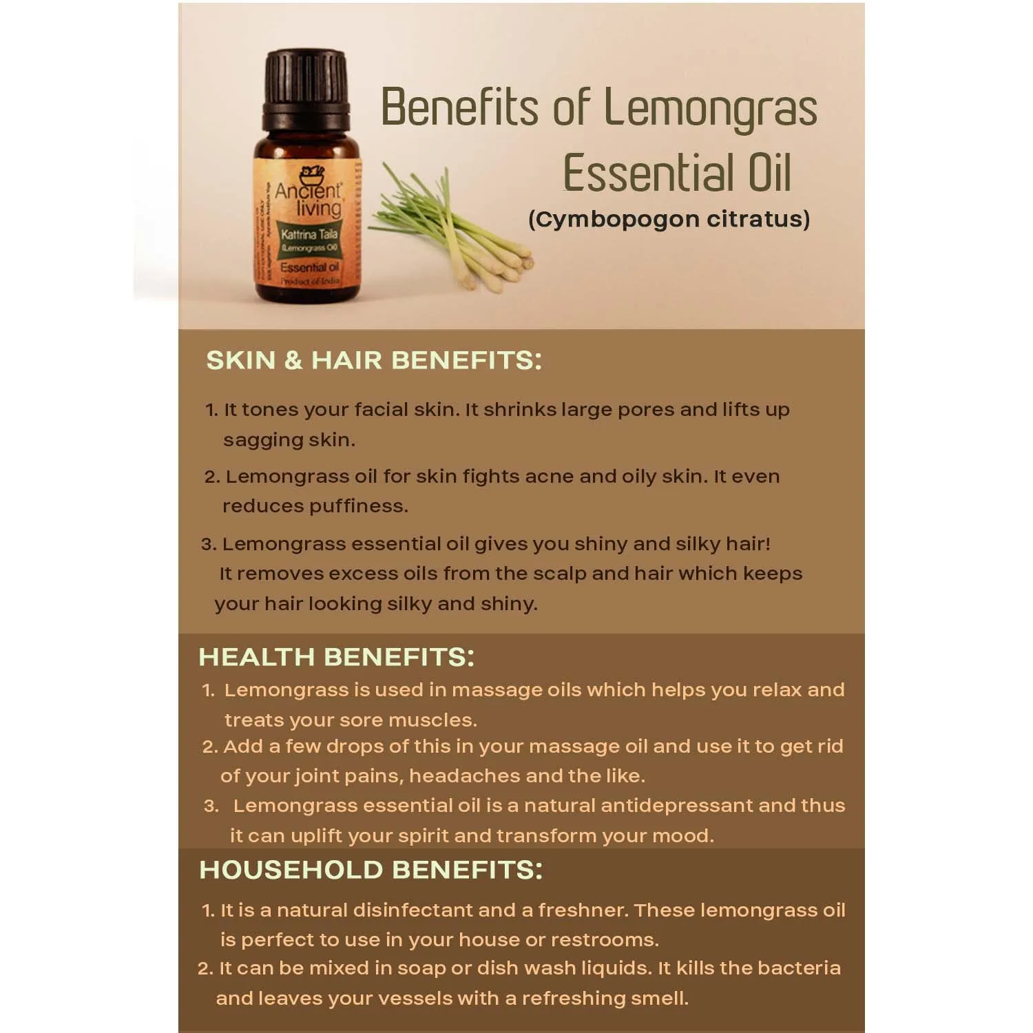 Lemongrass Essential Oil - Ancient Living