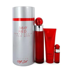 Perry Ellis 360 Red 3pc Gift Set EDT 3.4 oz 100 ml Men