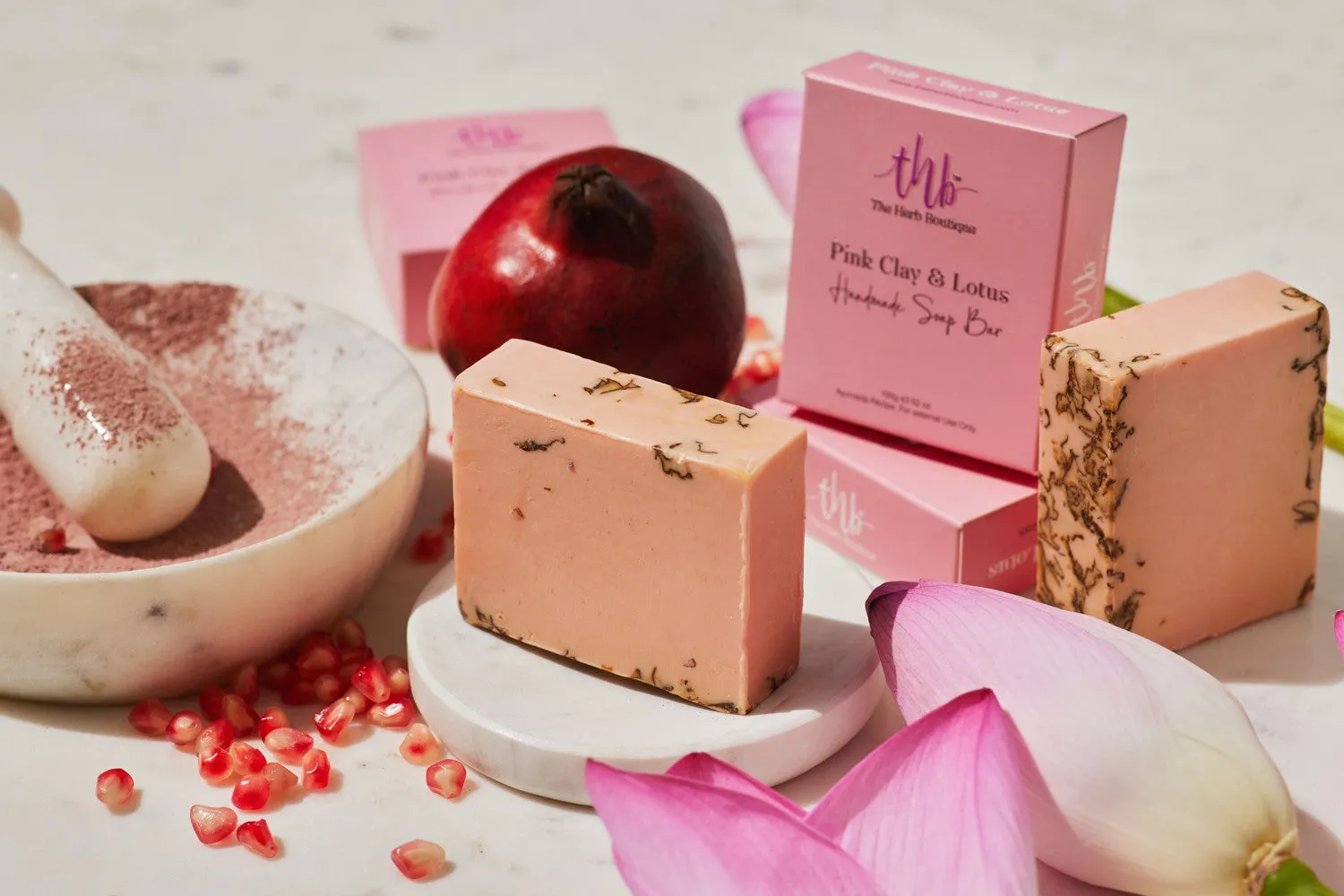 Pink Clay and Lotus Sugar Soap Bar - 100 grams