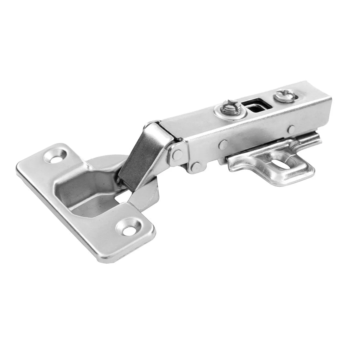 Polished Nickel Full Overlay Soft Close Concealed Cabinet Hinge with 105 Degree Opening Angle