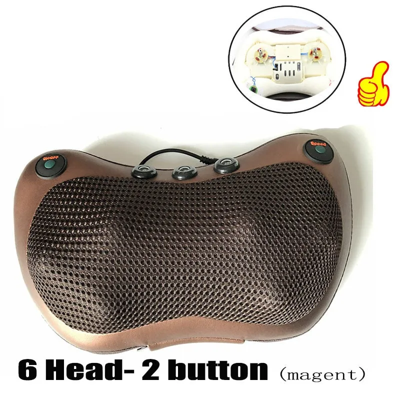 Portable Heated Deluxe Shiatsu Massage Pillow | Ultimate Relaxation and Muscle Relief