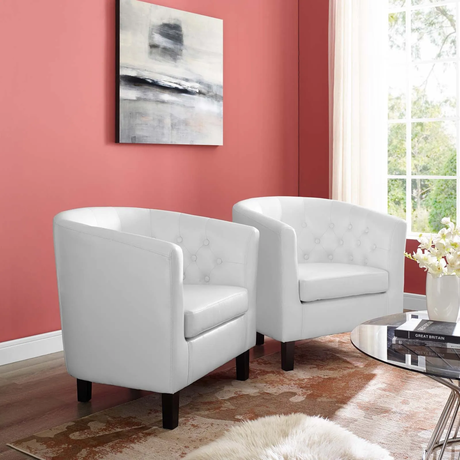 Prospect Upholstered Vinyl Armchair Set of 2