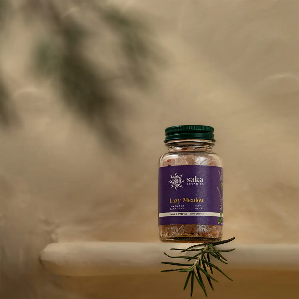 Saka - Lazy Meadow | Handmade Lavender Bath Salt | Natural Relaxation for All Skin Types (50gms)