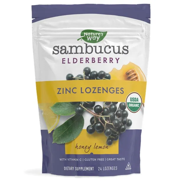 Sambucus Elderberry Zinc Lozenges Honey Lemon