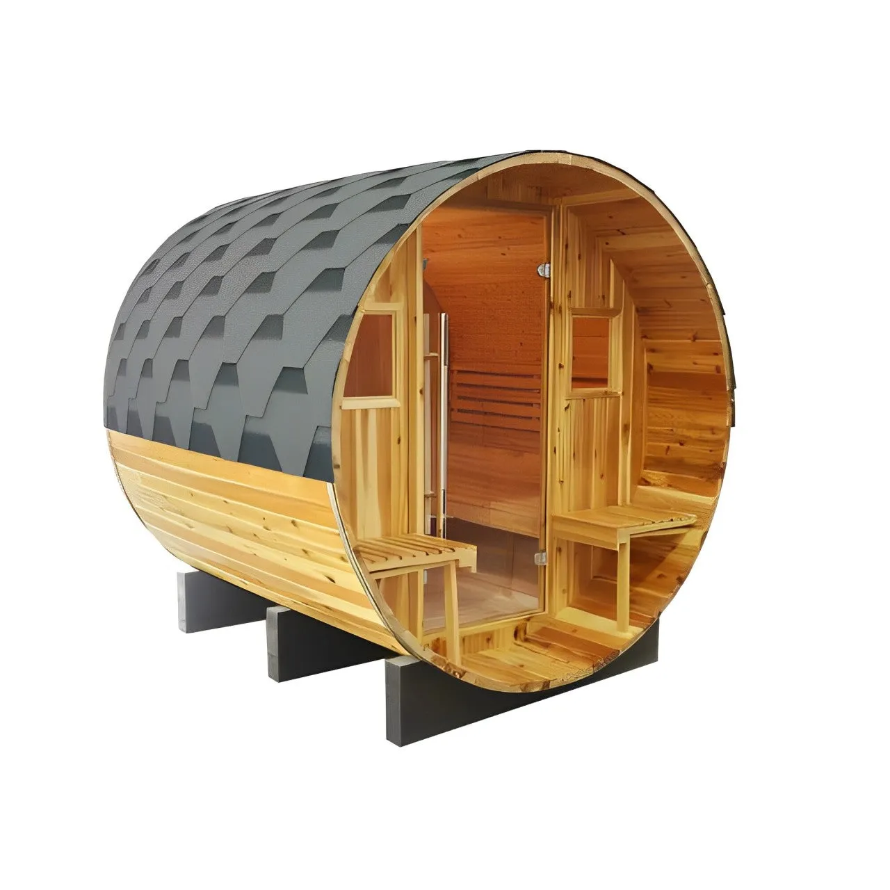 Sunray Oasis 2-4 Person Traditional Canopy Barrel Sauna