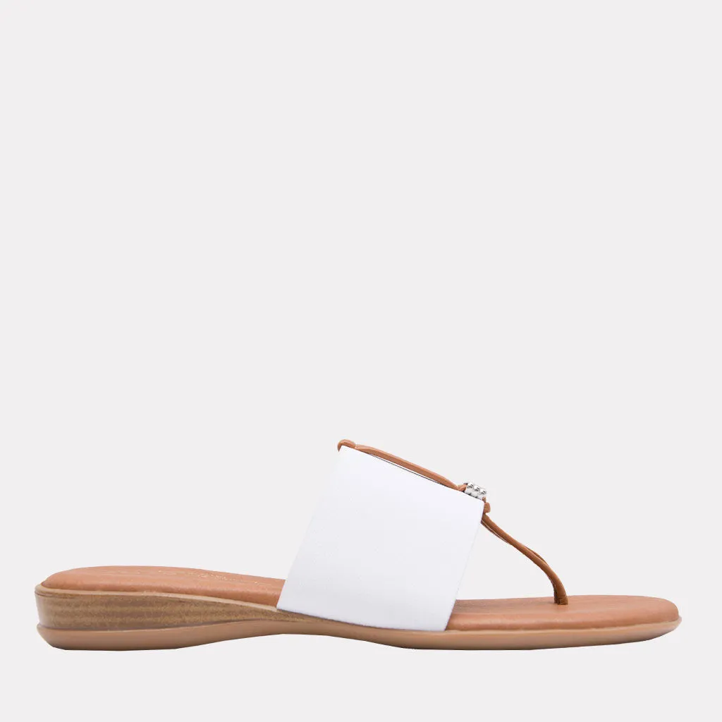 The Elastic Thong Sandal in White