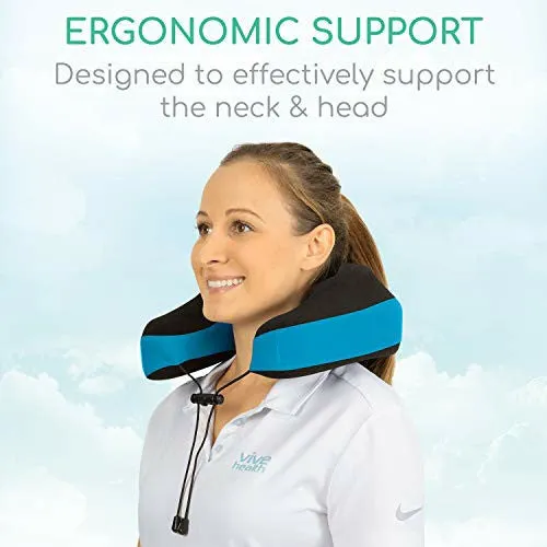 Vive Health Xtra-Comfort Memory Foam Neck Travel Pillow