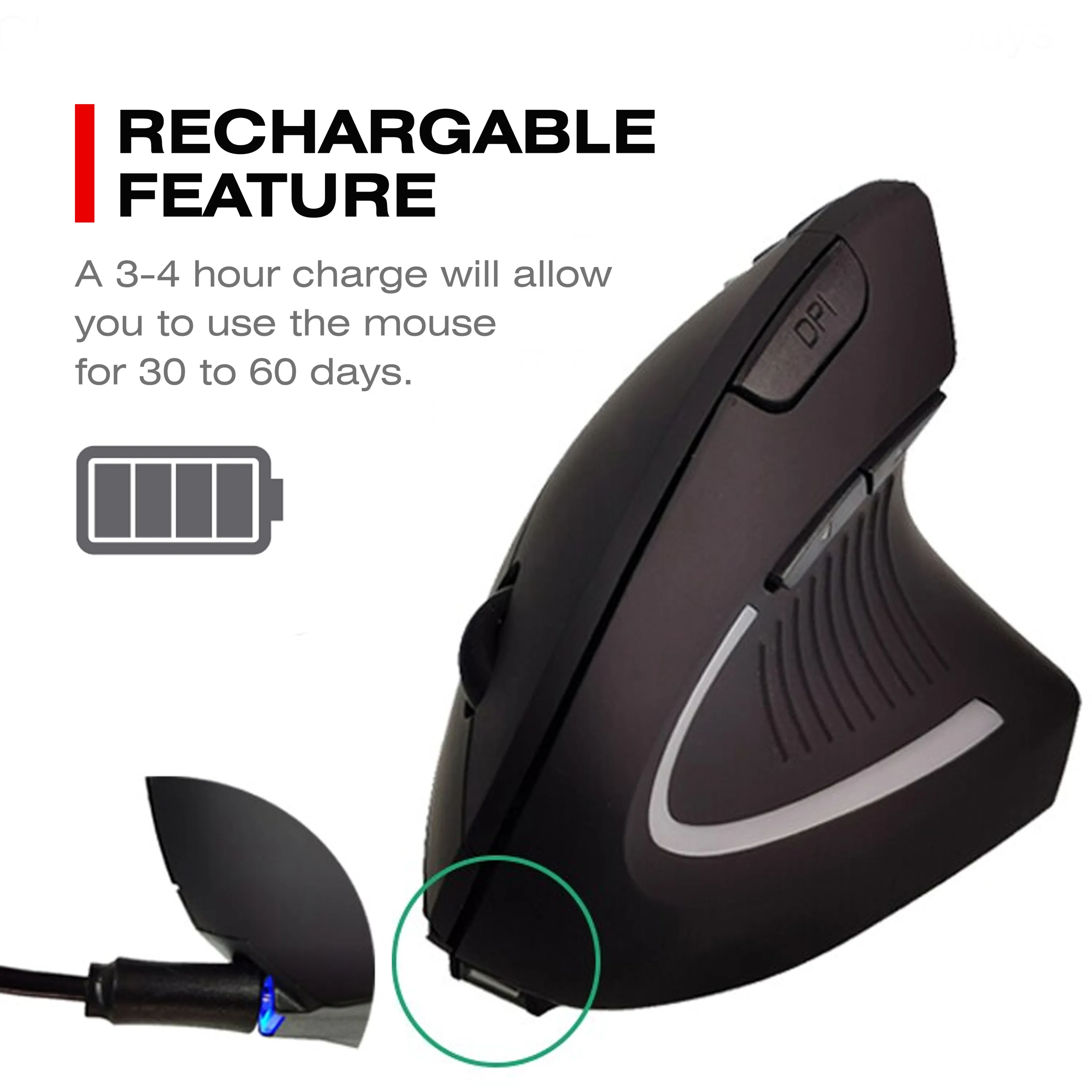 Wireless Ergonomic Vertical Mouse